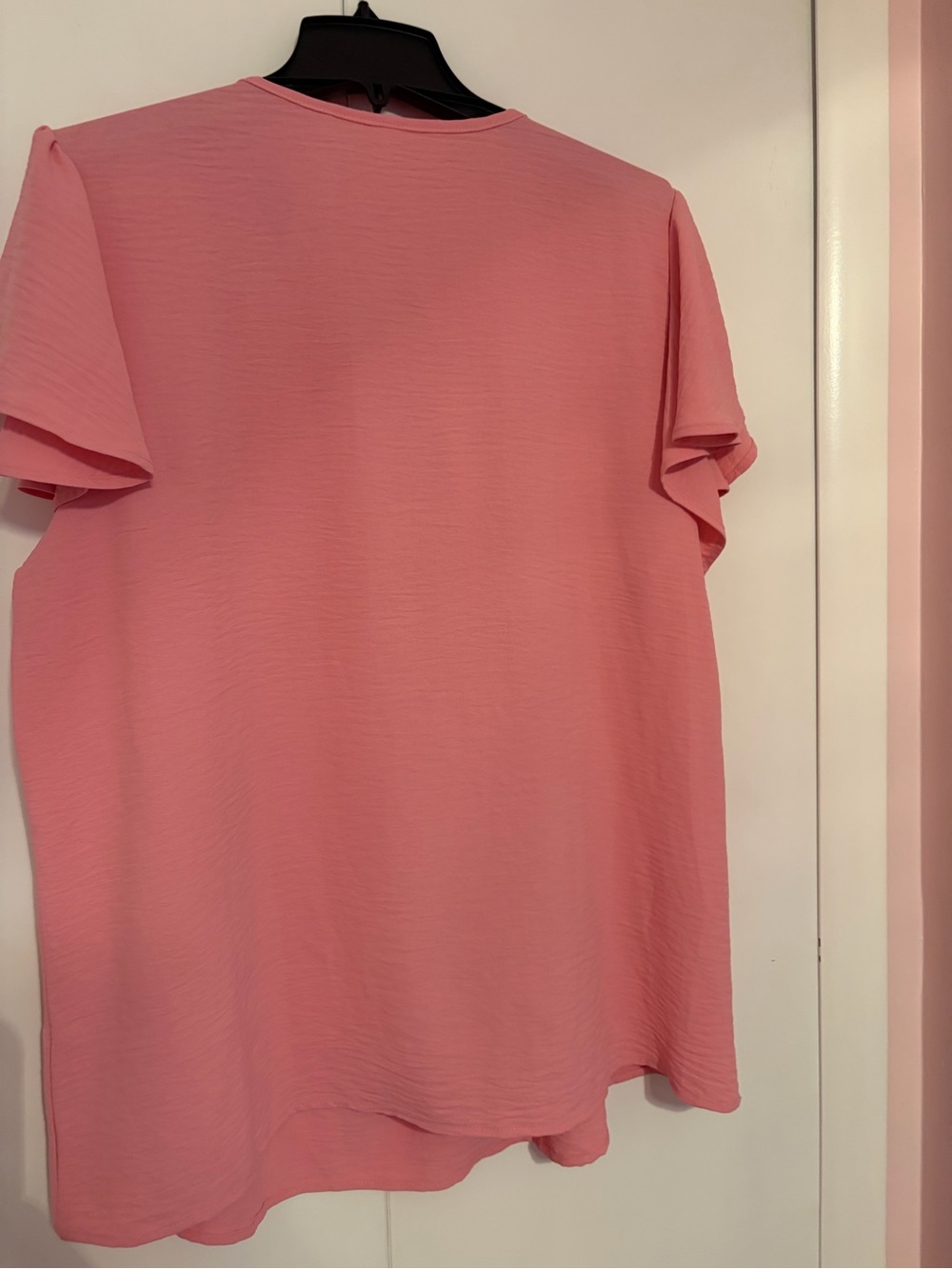 Pink Ruffle Sleeve Women’s Top - Picture 3 of 3